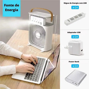 Mini Ar Condicionado Ventilador Portátil Polizap® - Promoção Relâmpago