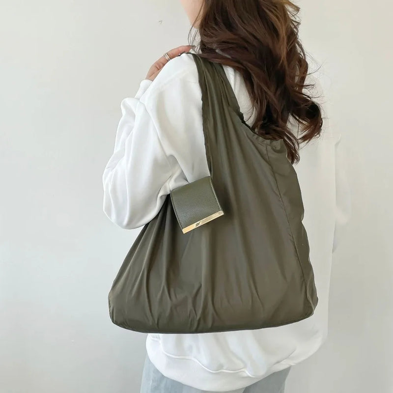 Bolsa Reutilizável Mini com Chaveiro, Leve, Dobrável, Grande Capacidade